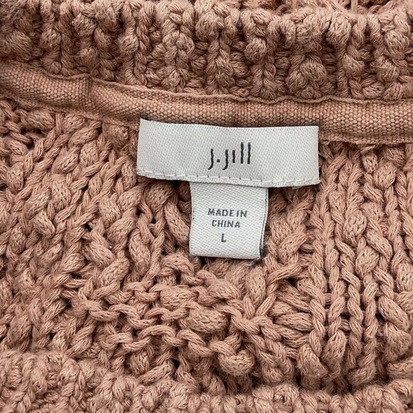 J Jill Long Sleeve Chunky Cable Knit Chablis Mauve Pullover Sweater Large - Picture 5 of 8